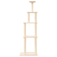 vidaXL Árvore para gatos c/ postes arranhadores sisal 183 cm cor creme
