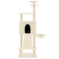 vidaXL Árvore p/ gatos c/ postes arranhadores sisal 153 cm cinza-claro