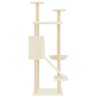 vidaXL Árvore p/ gatos c/ postes arranhadores sisal 153 cm cinza-claro