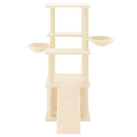 vidaXL Árvore para gatos c/ postes arranhadores sisal 133 cm cor creme