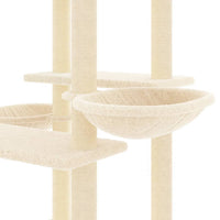 vidaXL Árvore para gatos c/ postes arranhadores sisal 133 cm cor creme