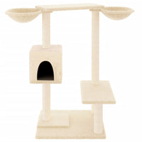 vidaXL Árvore para gatos c/ postes arranhadores 82 cm cor creme