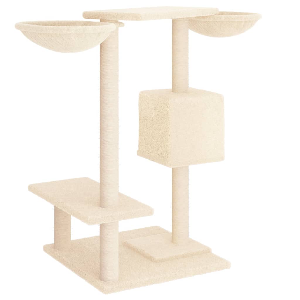 vidaXL Árvore para gatos c/ postes arranhadores 82 cm cor creme
