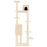 vidaXL Árvore para gatos c/ postes arranhadores sisal 154 cm cor creme