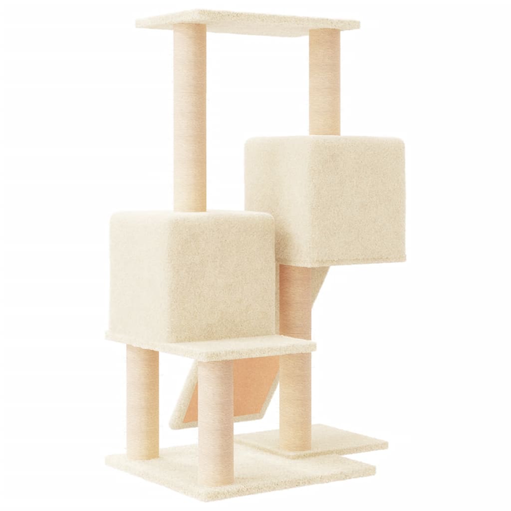 vidaXL Árvore para gatos c/ postes arranhadores sisal 82 cm cor creme