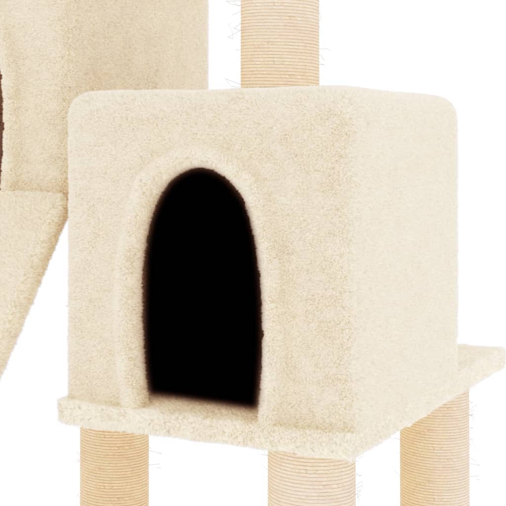 vidaXL Árvore para gatos c/ postes arranhadores sisal 82 cm cor creme