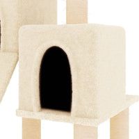 vidaXL Árvore para gatos c/ postes arranhadores sisal 82 cm cor creme