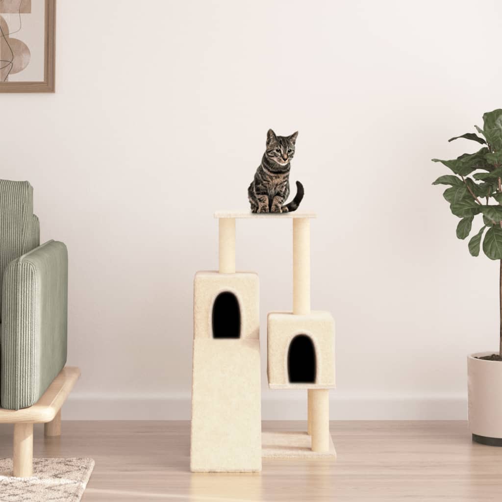 vidaXL Árvore para gatos c/ postes arranhadores sisal 82 cm cor creme