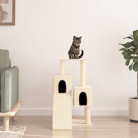 vidaXL Árvore para gatos c/ postes arranhadores sisal 82 cm cor creme