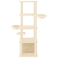 vidaXL Árvore p/ gatos c/ postes arranhadores sisal 147 cm cinza-claro