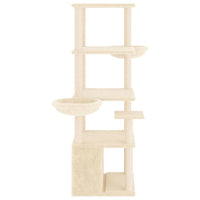 vidaXL Árvore p/ gatos c/ postes arranhadores sisal 147 cm cinza-claro
