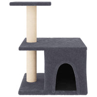 vidaXL Árvore p/ gatos c/ postes arranhadores sisal 48 cm cinza-claro