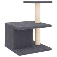 vidaXL Árvore p/ gatos c/ postes arranhadores sisal 48 cm cinza-claro