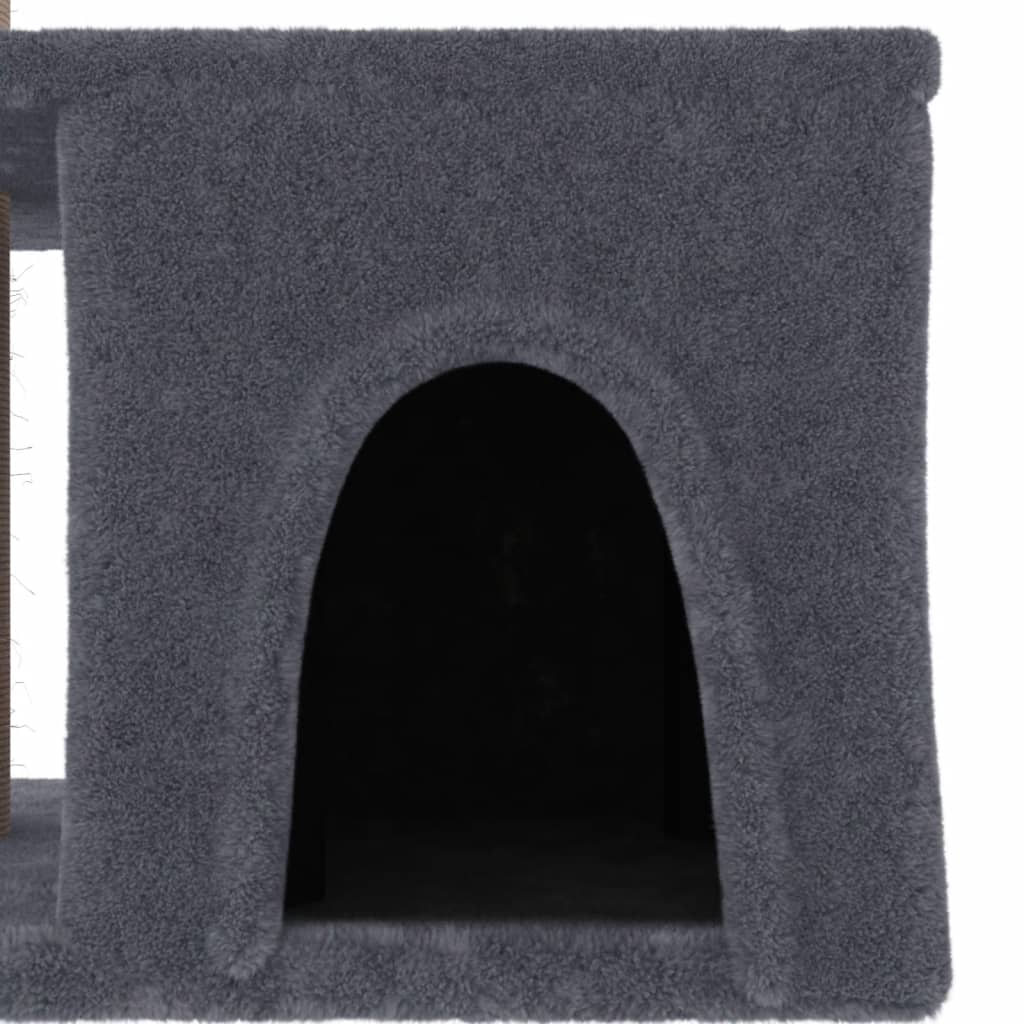 vidaXL Árvore p/ gatos c/ postes arranhadores sisal 48 cm cinza-claro