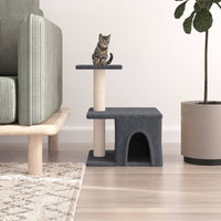 vidaXL Árvore p/ gatos c/ postes arranhadores sisal 48 cm cinza-claro