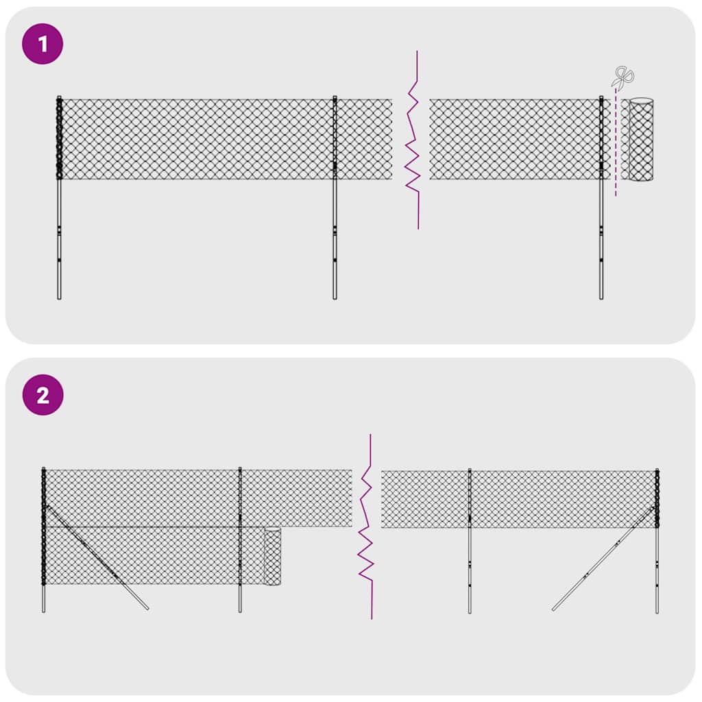vidaXL Cerca de malha de arame 2x10 m aço galvanizado verde