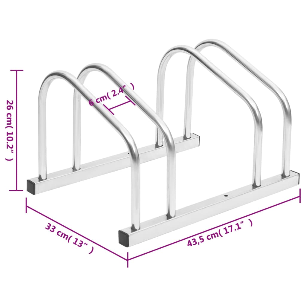 vidaXL Suporte para 2 bicicletas aço galvanizado