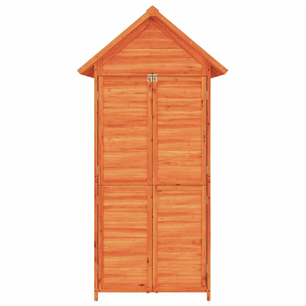 vidaXL Abrigo p/ ferramentas jardim 89x52,5x175 pinho maciço castanho