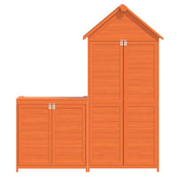 vidaXL 2 pcs conj. abrigos p/ ferramentas jardim pinho maciço cor moca