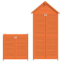vidaXL 2 pcs conj. abrigos p/ ferramentas jardim pinho maciço cor moca