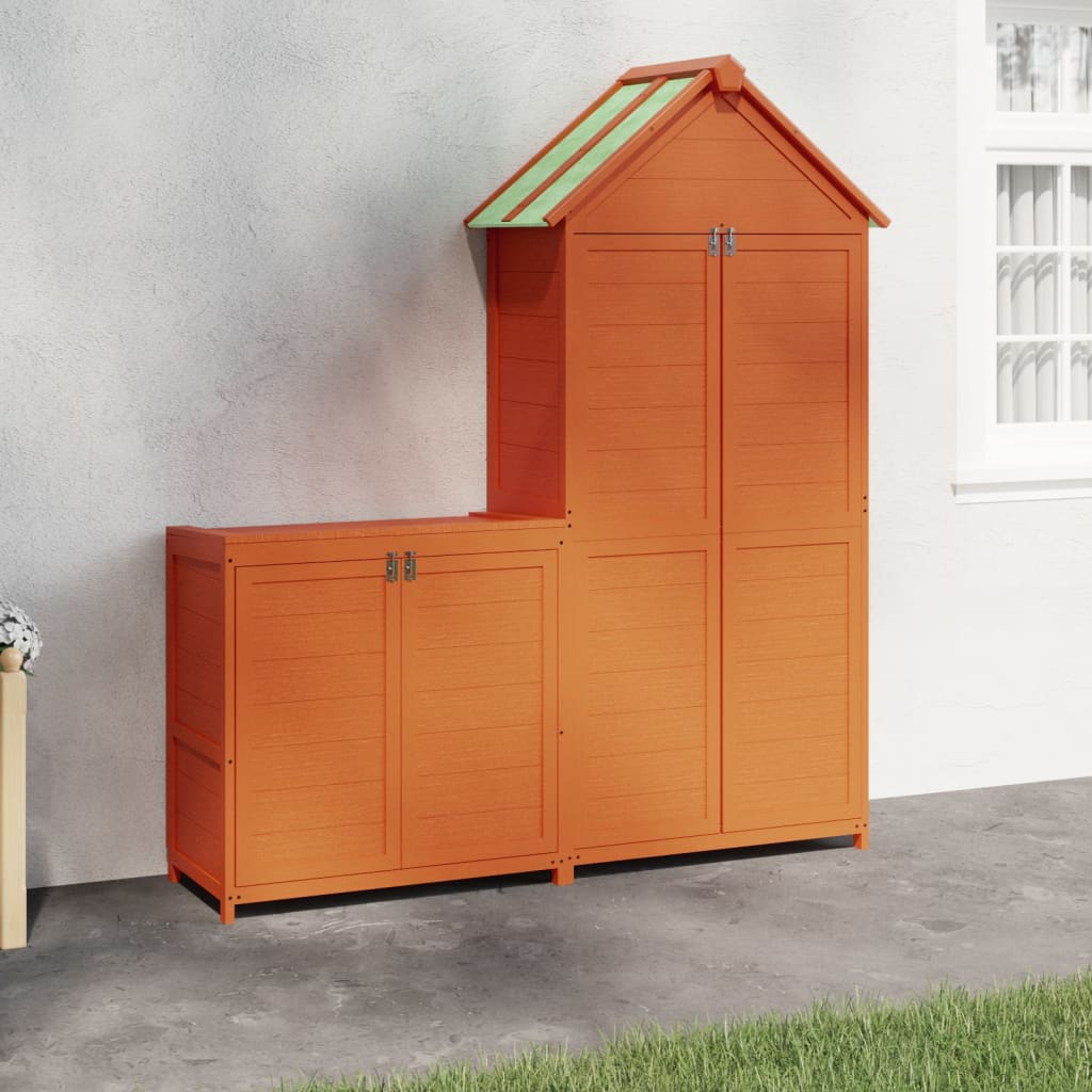 vidaXL 2 pcs conj. abrigos p/ ferramentas jardim pinho maciço cor moca