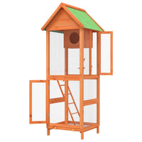 VidaXL Gaiola para pássaros 60x58,5x160 cm pinho maciço castanho