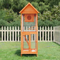 VidaXL Gaiola para pássaros 60x58,5x160 cm pinho maciço castanho