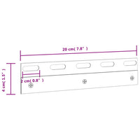 vidaXL Placas de fixação 6 pcs 20 cm aço inoxidável prateado
