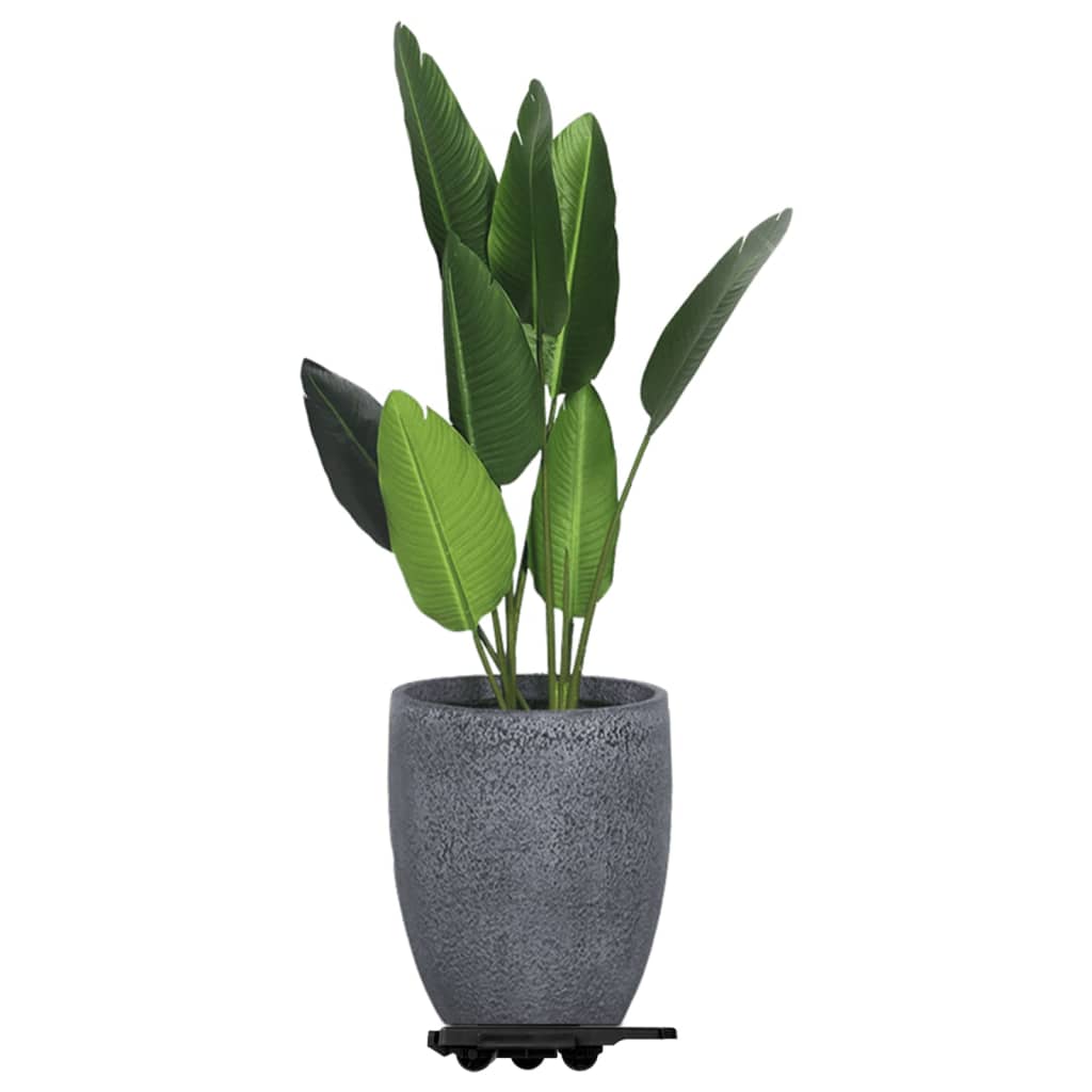 vidaXL Carrinhos de transporte 8 rodas 4 pcs polipropileno 150kg preto