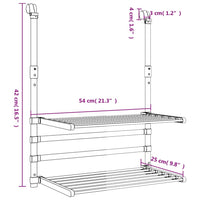 vidaXL Estendal para varanda 54x25x42 cm alumínio