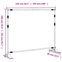 vidaXL Suporte para fundo fotográfico 254x243 cm aço preto