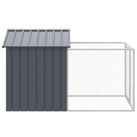 vidaXL Casota para cães com parque aço galvanizado antracite