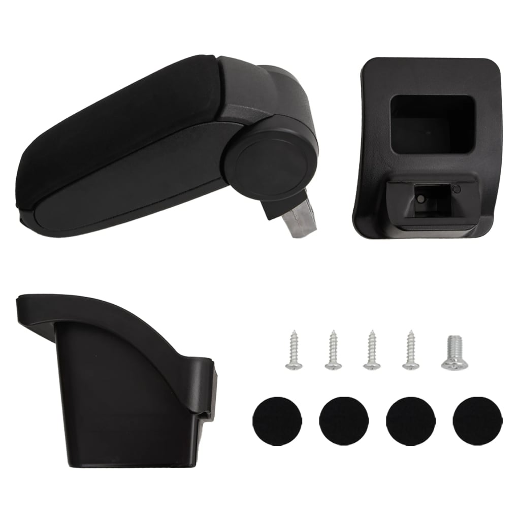 Apoio de braço p/ carro 16x30x(40-50) cm ABS preto