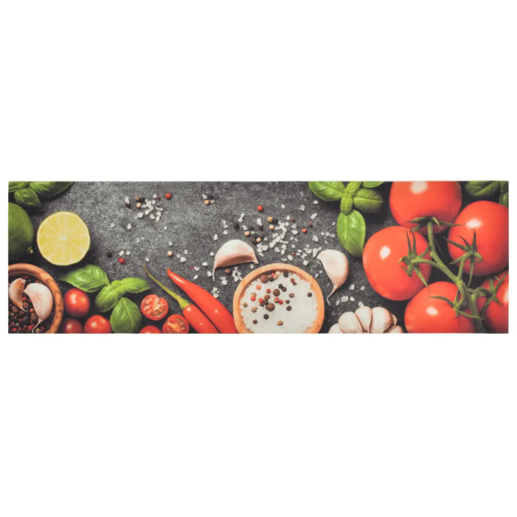 Tapete de cozinha lavável 45x150 cm veludo padrão vegetais