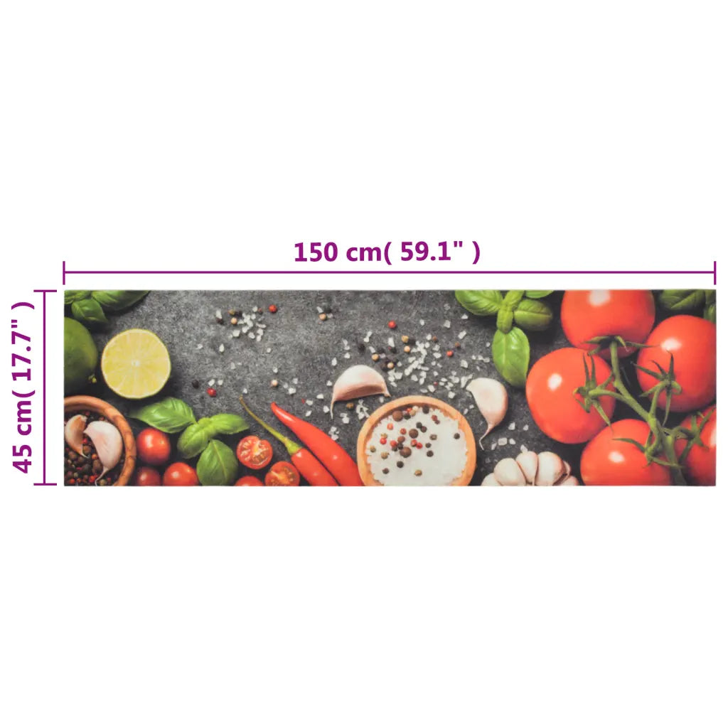Tapete de cozinha lavável 45x150 cm veludo padrão vegetais
