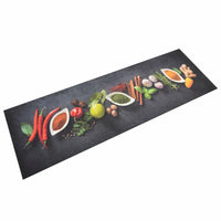 Tapete de cozinha lavável 60x180 cm veludo padrão especiarias