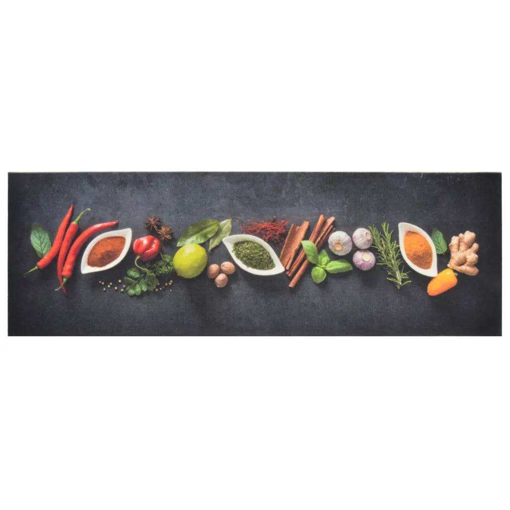Tapete de cozinha lavável 60x180 cm veludo padrão especiarias