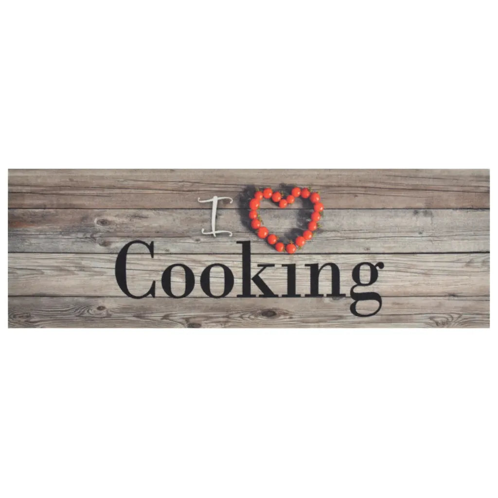 Tapete de cozinha lavável 60x180 cm veludo padrão cooking cinza