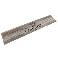 Tapete de cozinha lavável 60x300 cm veludo padrão cooking cinza