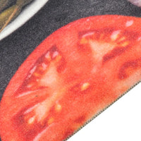 Tapete de cozinha lavável 45x150 cm veludo padrão vinho/jantar