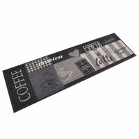 Tapete de cozinha lavável 45x150 cm veludo padrão café preto