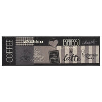 Tapete de cozinha lavável 45x150 cm veludo padrão café preto