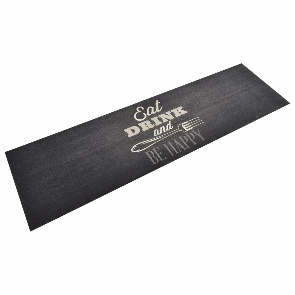 Tapete de cozinha lavável 45x150 cm veludo padrão cozinha preto