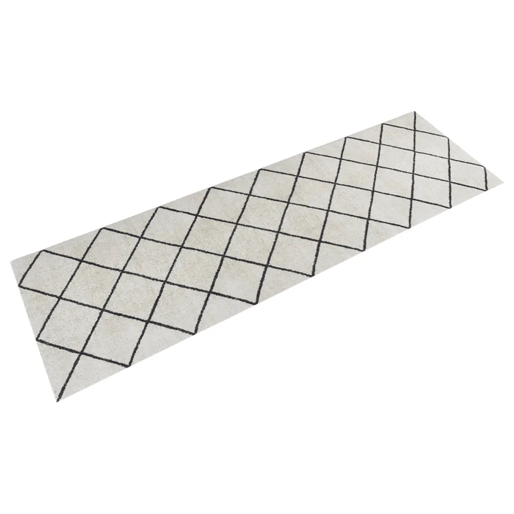 Tapete de cozinha lavável 60x180 cm veludo padrão quadrados