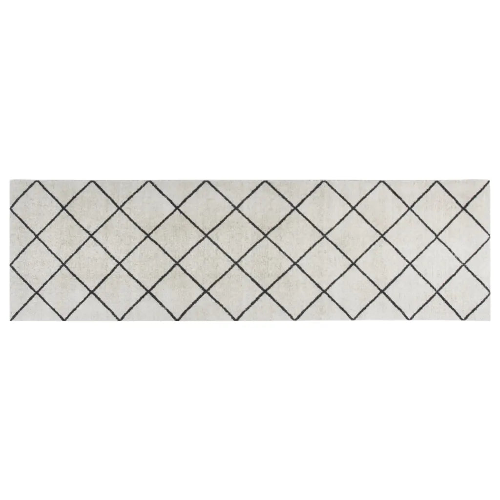 Tapete de cozinha lavável 60x180 cm veludo padrão quadrados