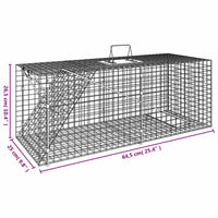 vidaXL Armadilha para animais 64,5x25x26,5 cm Ferro galvanizado