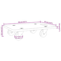vidaXL Carrinhos de transporte 2 pcs retangular 50x35x11,5 cm 250 kg