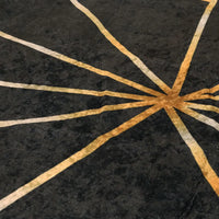 Tapete lavável 80x150 cm  e dourado