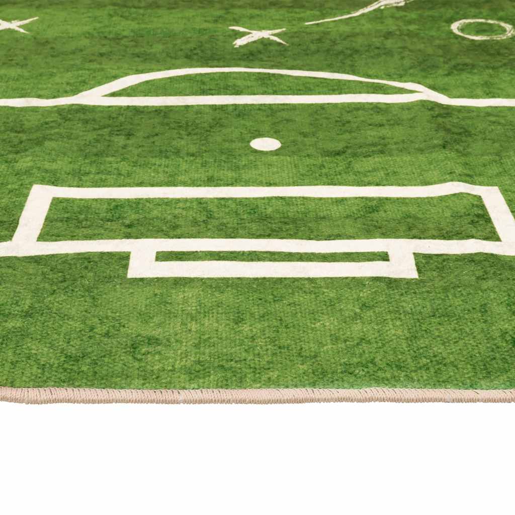 vidaXL Tapete lavável antiderrapante infantil campo de futebol verde