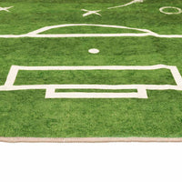 vidaXL Tapete lavável antiderrapante infantil campo de futebol verde